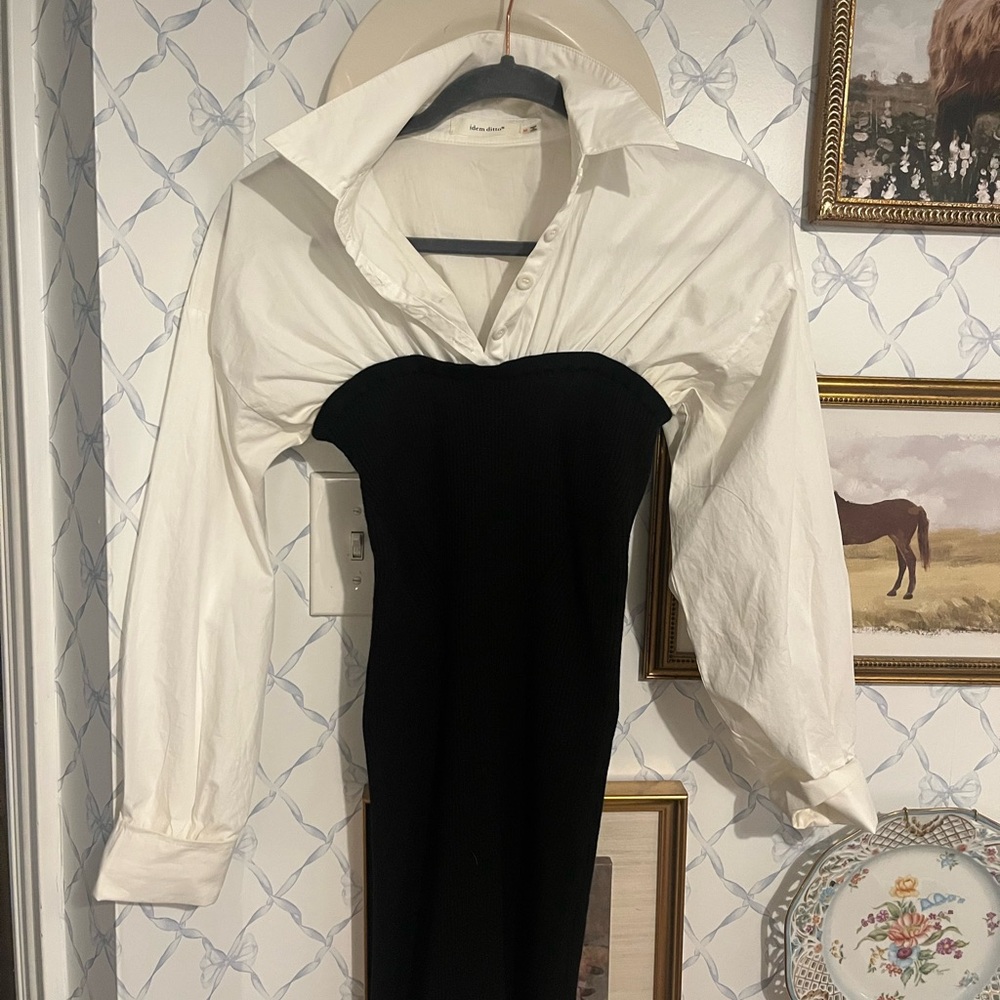 Classic Two-Tone Black & White Women's Dress